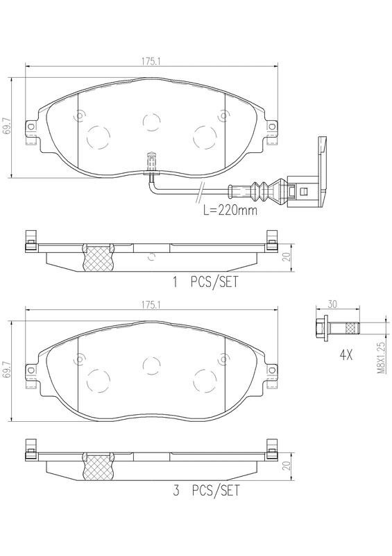 Audi A3 8V Q2 Q3 前輪 煞車皮 來令片 Brembo 陶瓷 公司貨