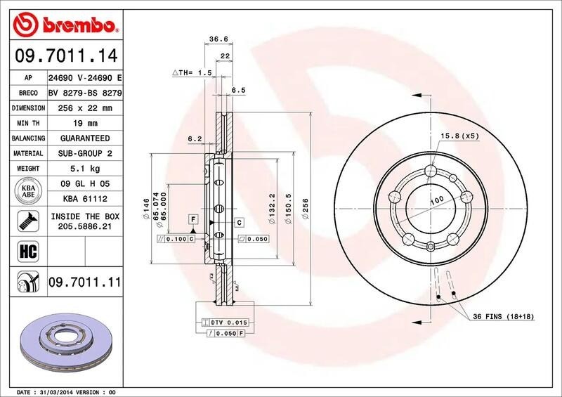 (VAG小賴汽車)Fabia Octavia Roomster 前 煞車盤 碟盤 256mm Brembo 平面盤 全新