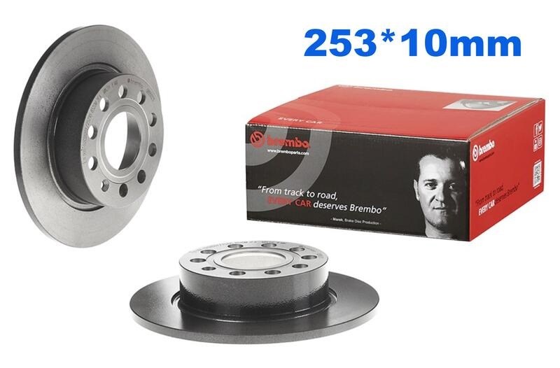 (VAG小賴汽車)Golf 5 6 Golf Plus Scirocco 後煞車盤 253mm Brembo 平面盤全新