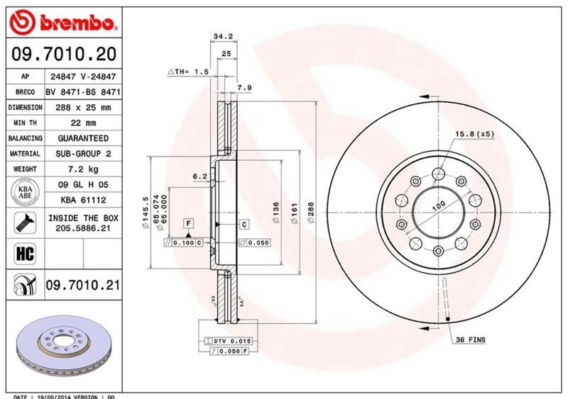(VAG小賴汽車)A1 A3 8L Rapid 前 煞車盤 碟盤 288mm Brembo 平面盤 全新