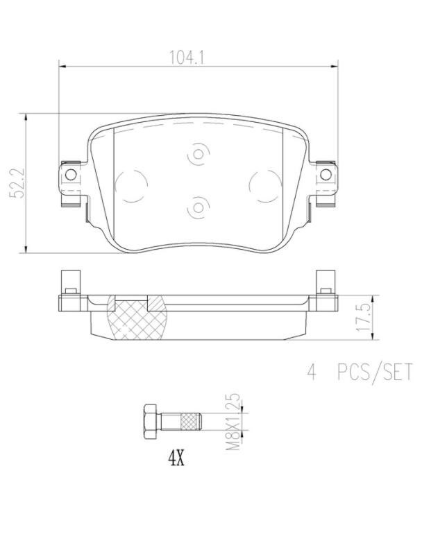 (VAG小賴汽車)Caddy Polo 後輪 煞車皮 來令片 Brembo 陶瓷 P85135N 全新