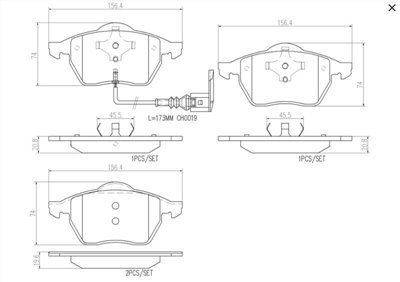 A3 8L TT 前輪 煞車皮 來令片 Brembo 陶瓷 公司貨