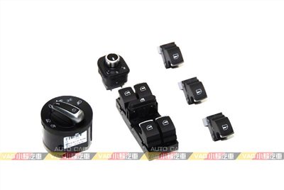 (VAG小賴汽車)Golf 5 6 Caddy Eos 鍍鉻 大燈 車窗 後視鏡 開關 整套 全新